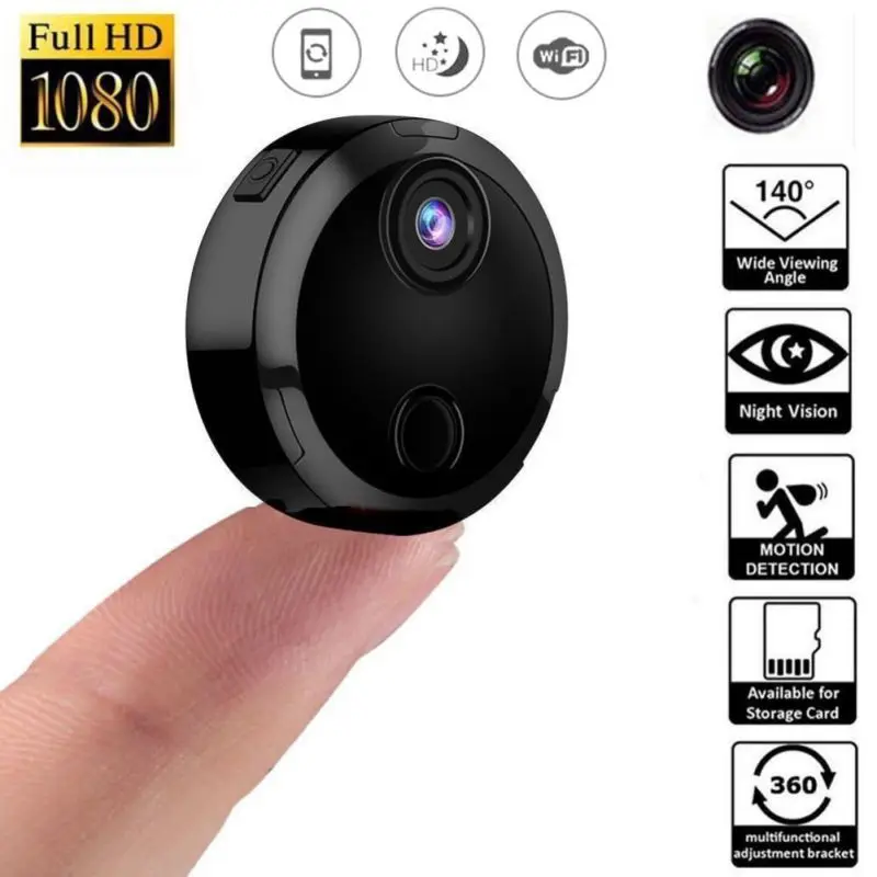 Мини HD 1080P видеокамера с Wi-Fi поддерживает AP P2P и ip-соединение инфракрасная камера ночного видения для мобильного телефона/компьютера