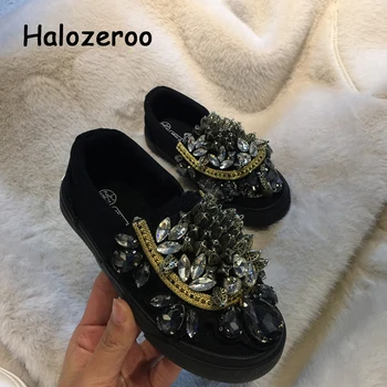 rhinestone canvas shoes