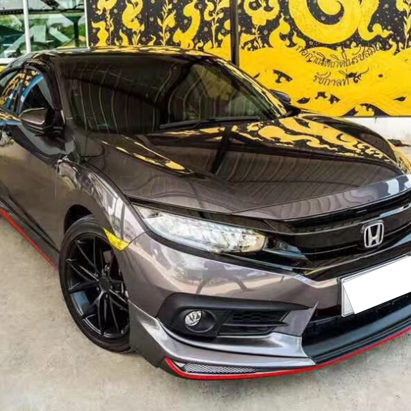 For16-18 Honda Civic 10TH Gen TR передний объемный+ задний объемный+ Боковая юбка для Honda Civic окруженный комплект авто аксессуары