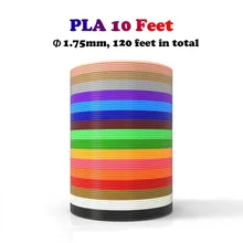 Filamento de Material de impresión 3D, recambio de plástico de 1,75mm para Impresora 3D, pluma de dibujo, 3m x 12 colores