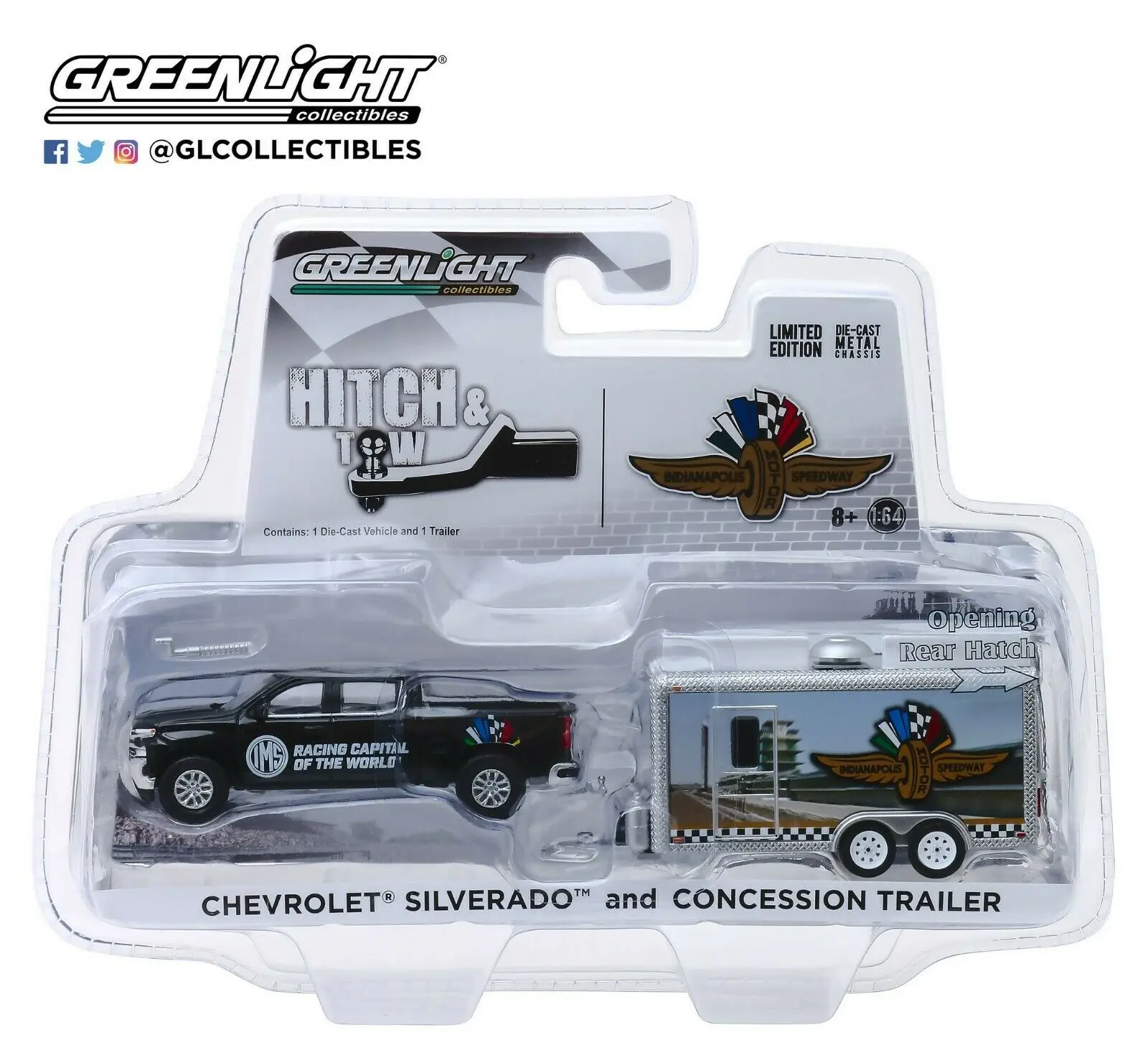 GL 1: 64 Chevy Silverado* Индианаполис 500 сплав модель машинки, Diecast металлические игрушки подарок на день рождения для детей, носки для мальчиков
