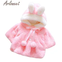 ARLONEET/пальто с героями мультфильмов теплое зимнее плотное пальто для маленьких девочек хлопковая верхняя одежда с капюшоном и заячьими ушками плащ с пуговицами, Детское пальто Одежда для девочек