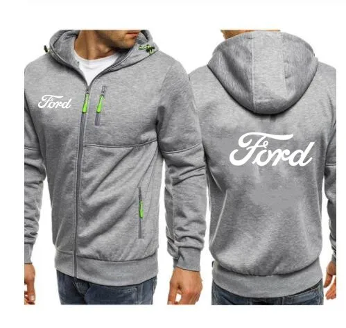Толстовки с капюшоном и Для мужчин Ford автомобильные брелки с логотипом печати Повседневное в стиле «хип-хоп» Толстовка Harajuku толстовки с капюшоном мужская молния куртка мужская одежда с капюшоном
