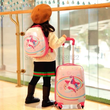 

New 18''19/20 inch Cartoon kid's suitcase with wheels Trolley luggage bag rolling luggage set backpack carry on suitcase child