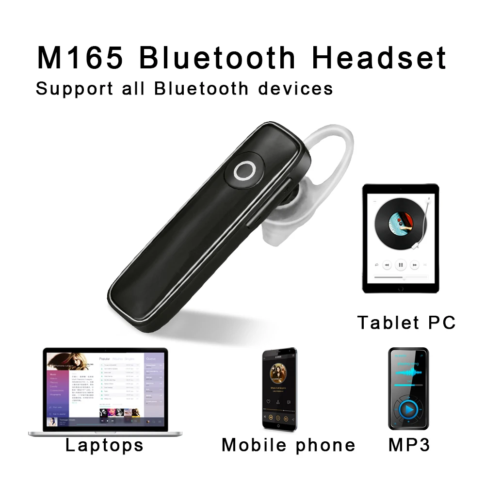 M165 Мини Bluetooth V4.1 гарнитура наушники Беспроводной Хэндс фри с микрофоном регулировки громкости для Iphone huawei Xiaomi