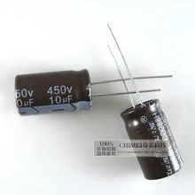 Электролитический конденсатор с алюминиевой крышкой, 10 мкФ 450 v объем 12x20 мм конденсатор с алюминиевой крышкой