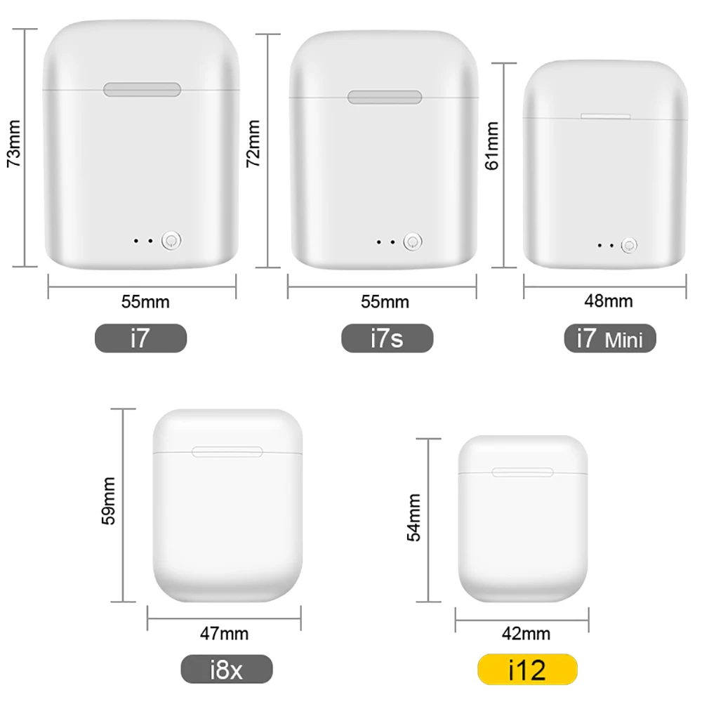 TWS беспроводные наушники Bluetooth спортивные наушники мини i7s inpods12 наушники Беспроводная гарнитура с микрофоном наушники для телефона xiaomi