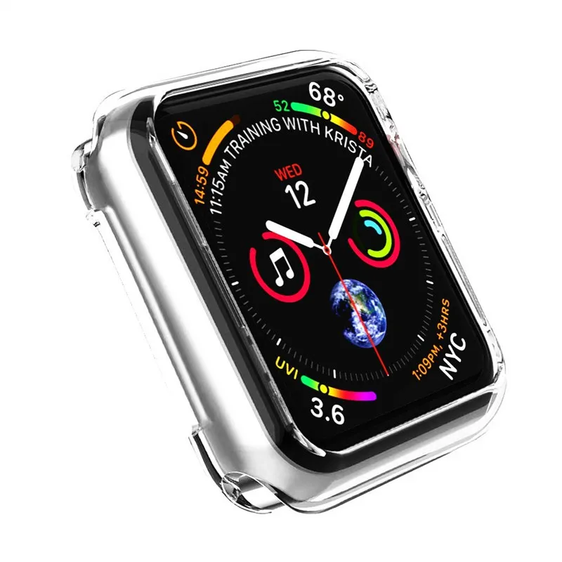 Силиконовый мягкий чехол для Apple Watch series 4, 44 мм, 40 мм, защитные чехлы из ТПУ для iWatch 3 2, универсальная крышка, ультратонкая прозрачная рамка