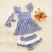 В этническом стиле Стиль узор Детские купальники для девочек трехшовный короткий рукав юбка купальный костюм для девочек пляжное платье для маленьких; детская одежда для плавания