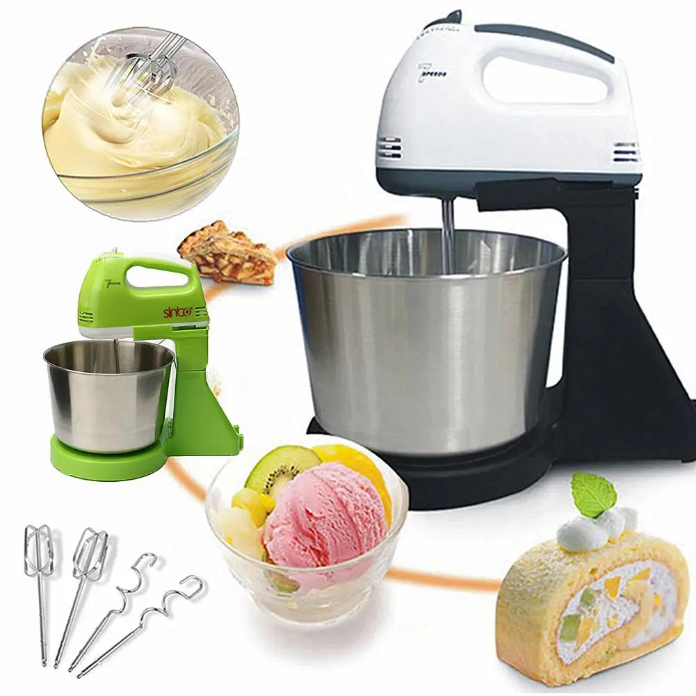

Hot Portable Multifunctional 7 Speed Electric Food Cake Egg Dough Blender Handheld Stand Mixer With 1.7L Bowl