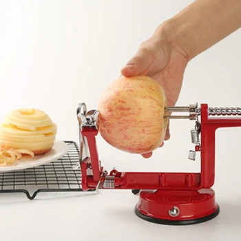 

3 in 1 Stainless Steel Hand-cranked Apple Peeler With Clipping Apple Potato Peeler Kitchen Fruit Slicer Machine Spiral Peeler.dc