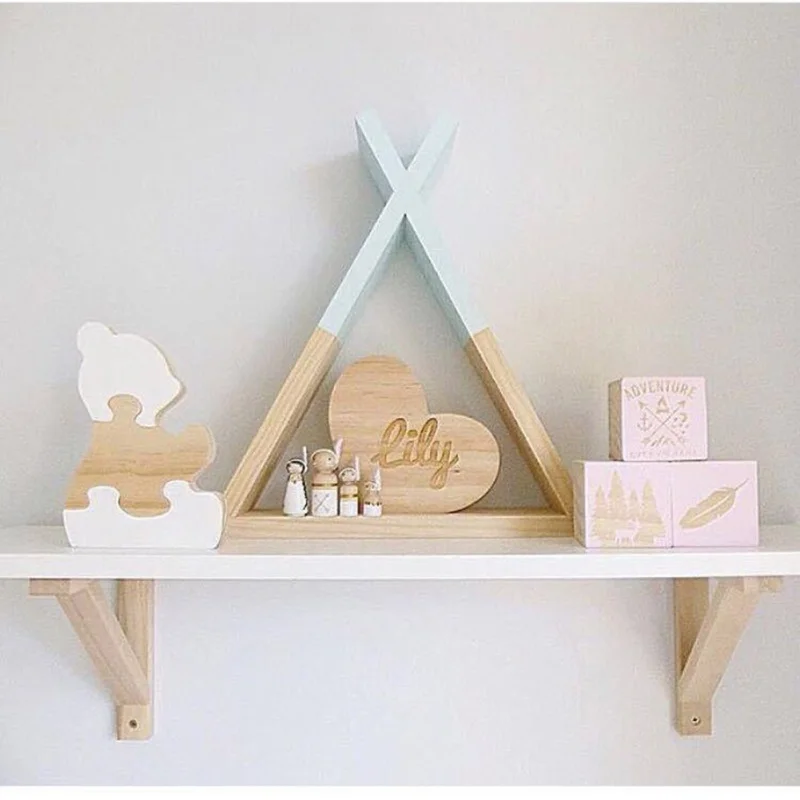 

Triangular Storage Holder Wooden Moisture-proof Storage Rack Household Wall Decoration Craft Nordic Style