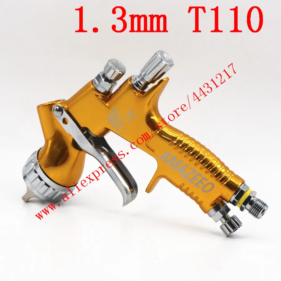 Golden T110 1.3mm LVMP Профессиональный GTI pro lite распылитель TE20 T110 1,3/1,8 мм на водной основе Автомобильная Краска распылитель краски автомобиля Воздушный Распылитель - Цвет: Golden T110 1.3mm