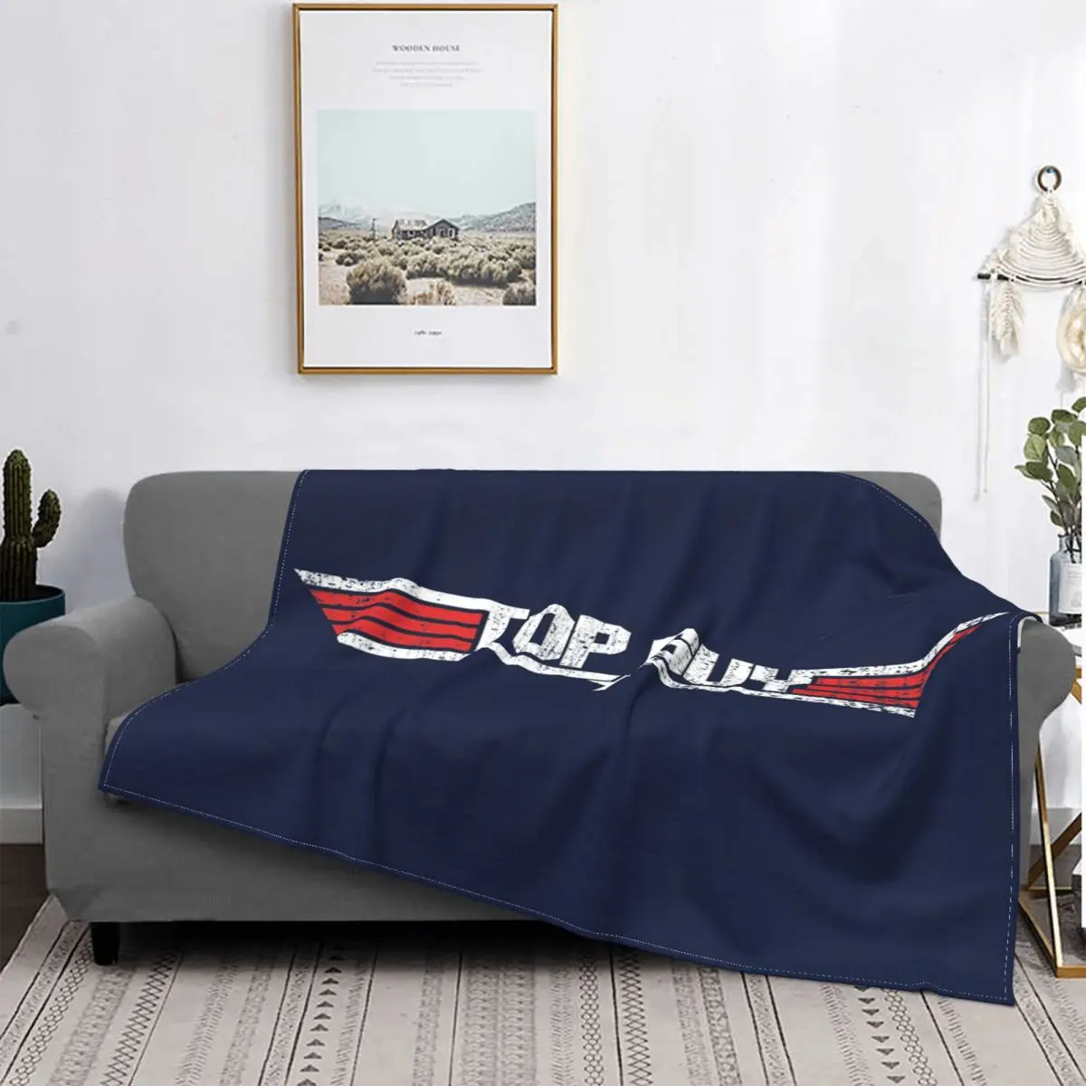 Top Guy Top Gun Parody Blanket Bedspread Bed Plaid Rug Bedspreads