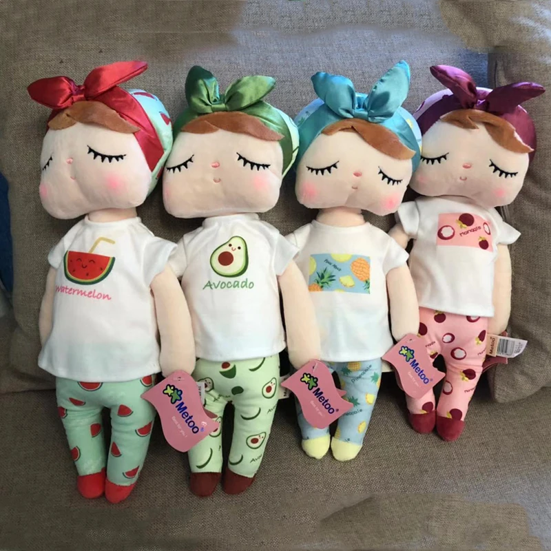 Metoo кукла Анджела frutas bonecas infantil meninas/детская одежда, bebe reborn angela на подкладке из плюша и плюшевый кролик милое; для детей, игрушки для девочек фруктовая серия