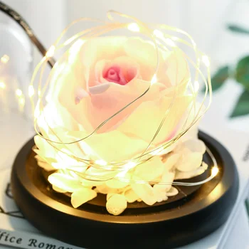 

Eternal Real Rose LED Night Light Glass Cover Monther Valentines Day Gift