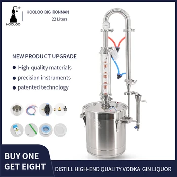 

HOOLOO Small Home Brewing Distiller 22L 4-layer Distillation Tower With Parrot Beak Household Vodka Brewer Machine