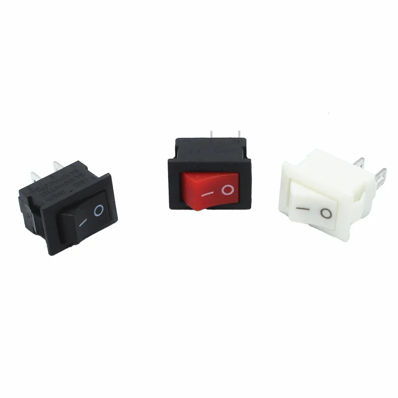 10 шт./партия KCD1 15*10 мм 2PIN перекидной клавишный выключатель SPST оснастки вкл/выкл микро положение переключателя 3A/250 V Mini