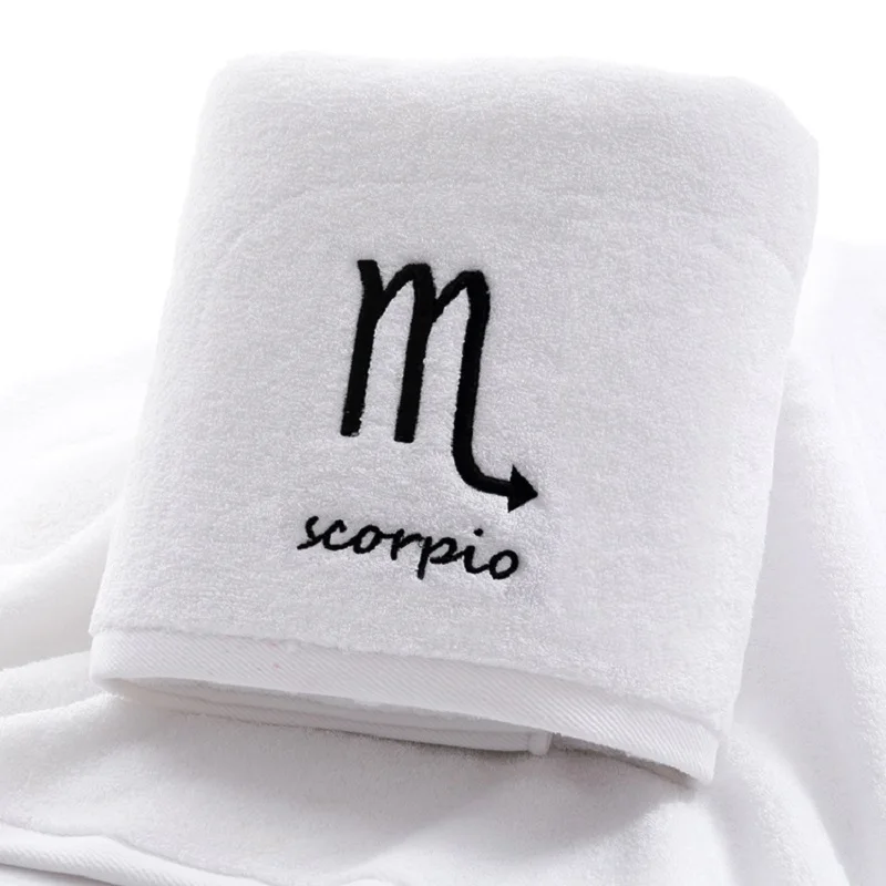 White-scorpio Хлопковое банное полотенце для душа, плотное полотенце для дома, ванной комнаты, отеля для взрослых, полотенце для рук и лица, водопоглощающее полотенце для ванны - Цвет: White-scorpio