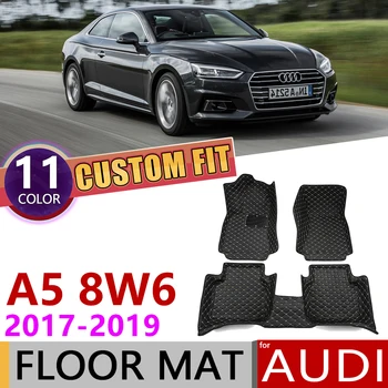 

Custom Car Leather Floor Mats for Audi A5 2 Door Sedan Saloon 8W6 2017 2018 2019 5 Seats Auto Foot Pad Carpet Accessories