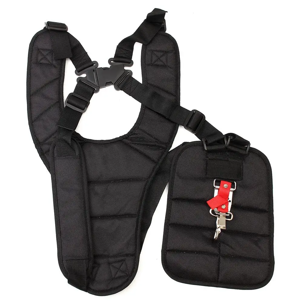Universal Strimmer Double Shoulder Harness Strap For Brush Cutter Grass Trimmer With Carry Hook