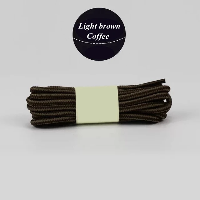 1 Pair 18 Colors Striped Double Color Shoe laces Round Outdoor Sneakers Shoelaces Cotton Boots Shoelace 70CM 90CM 120CM 150CM Light brown coffee