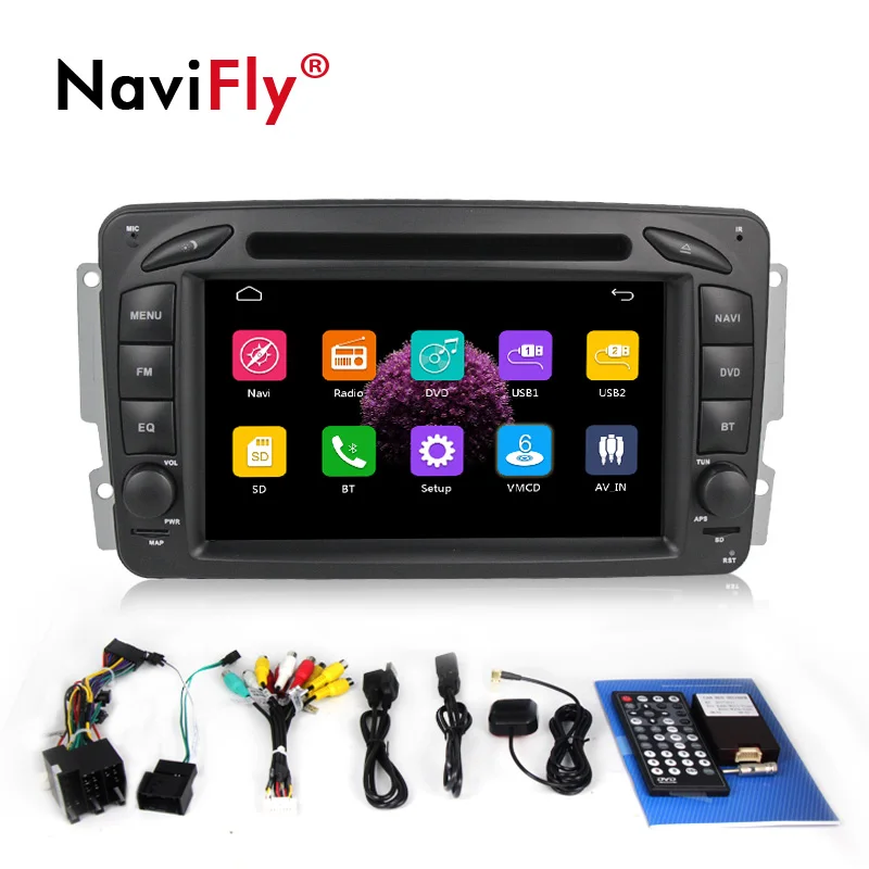 NaviFly 2 din Автомобильный dvd-плеер для Mercedes Benz W203 CLK W209 W463 W208 автомобильный мультимедийный плеер радио gps dvd FM RDS USB карта