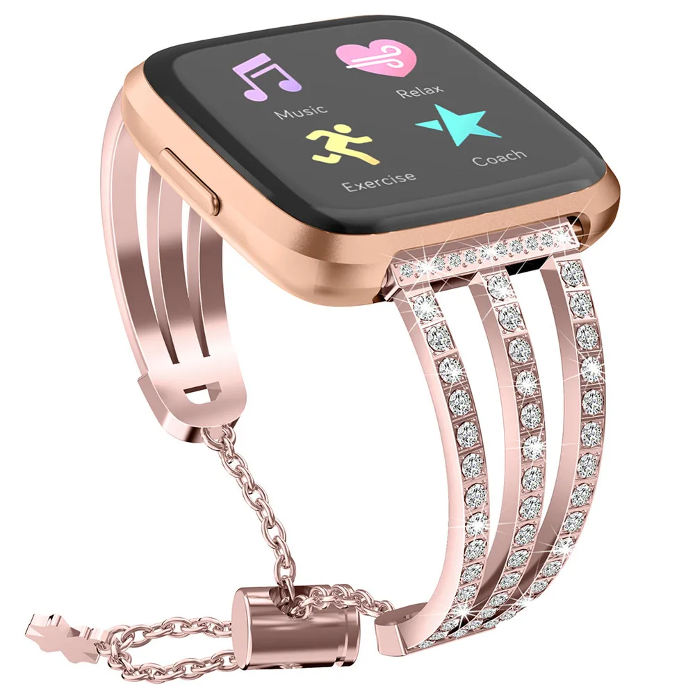 Essidi модный браслет побрякушка ремешок для Fitbit Versa 2 из металлического сплава Регулируемые часы ремешок для Fitbit Versa Lite