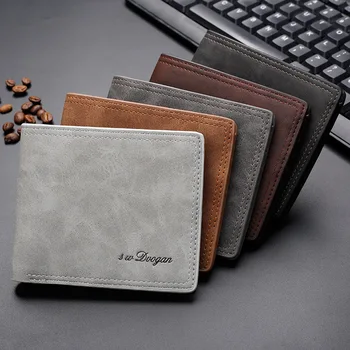 

2020 new Men's fashion black Wallets male Trendy Multi-Card holders boys Retro Soft coin pursess small change bags