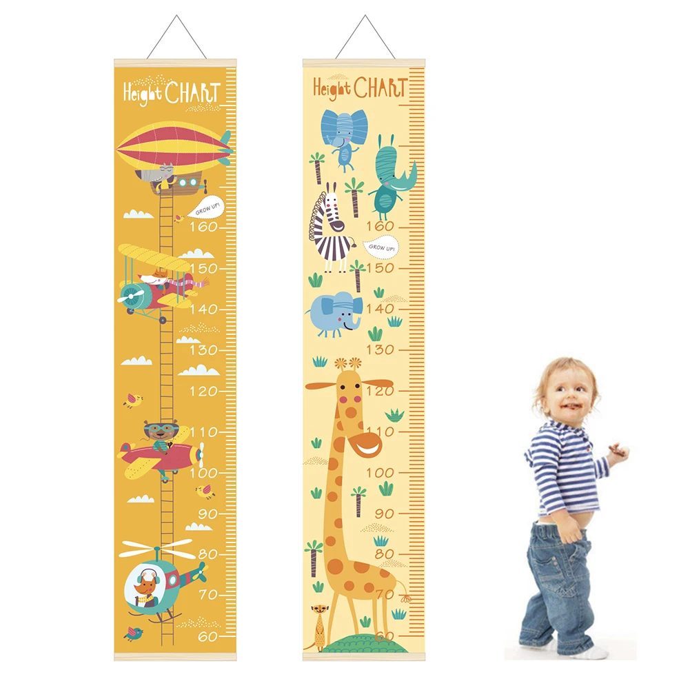 Spacecraft Animal Dinosaur Kids Height Chart Children Growth Ruler With Wood Frame Children Height Record Wall Hanging Decor