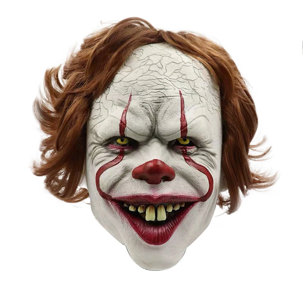 VEVEFHUANG Stephen King's It Mask Pennywise Horror одежда для клоуна маска глаза будет сиять клоун латексная маска для хеллоуина косплей реквизит