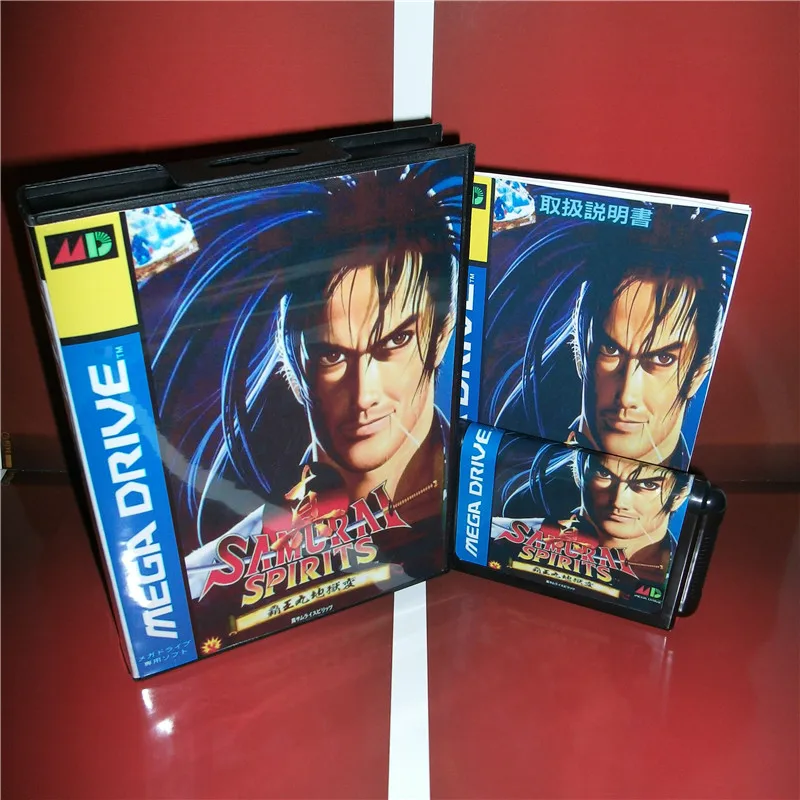 Samurai Spirits Hack Version Japan Cover with Box and Chinese Manual For  Sega Megadrive Genesis Video Game Console MD card