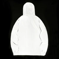 NEW SIZE Night Reflective Jackets Double Fabric Windbreaker Hooded Jacket Men Hip Hop Dancer Waterproof Zipper Coats Outwear 2