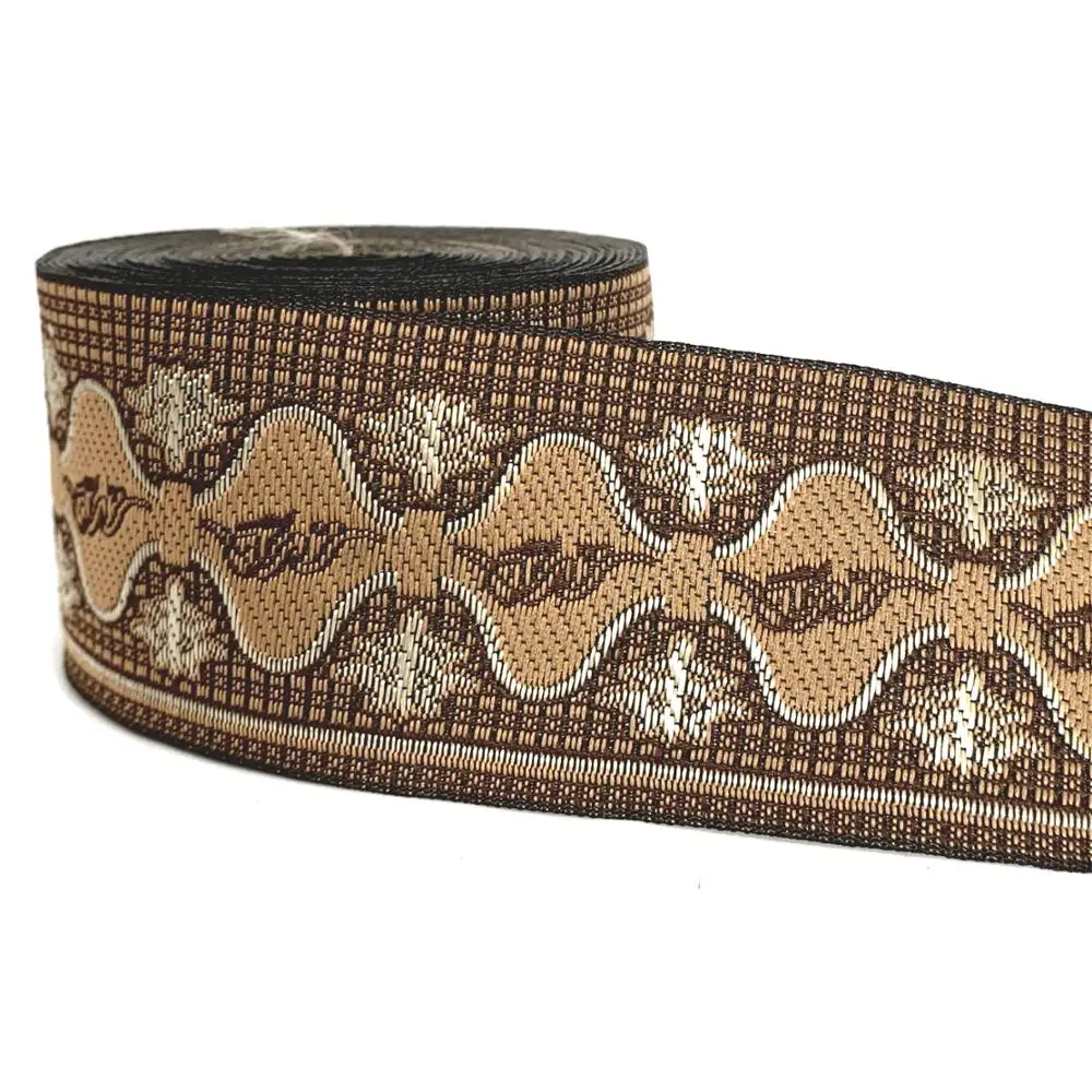 

ZERZEEMOOY 2" 5cm 10yard Ethnic Embroidered Jacquard Ribbons Trim DIY For Apparel Sewing Headwear Handcraft Decoration