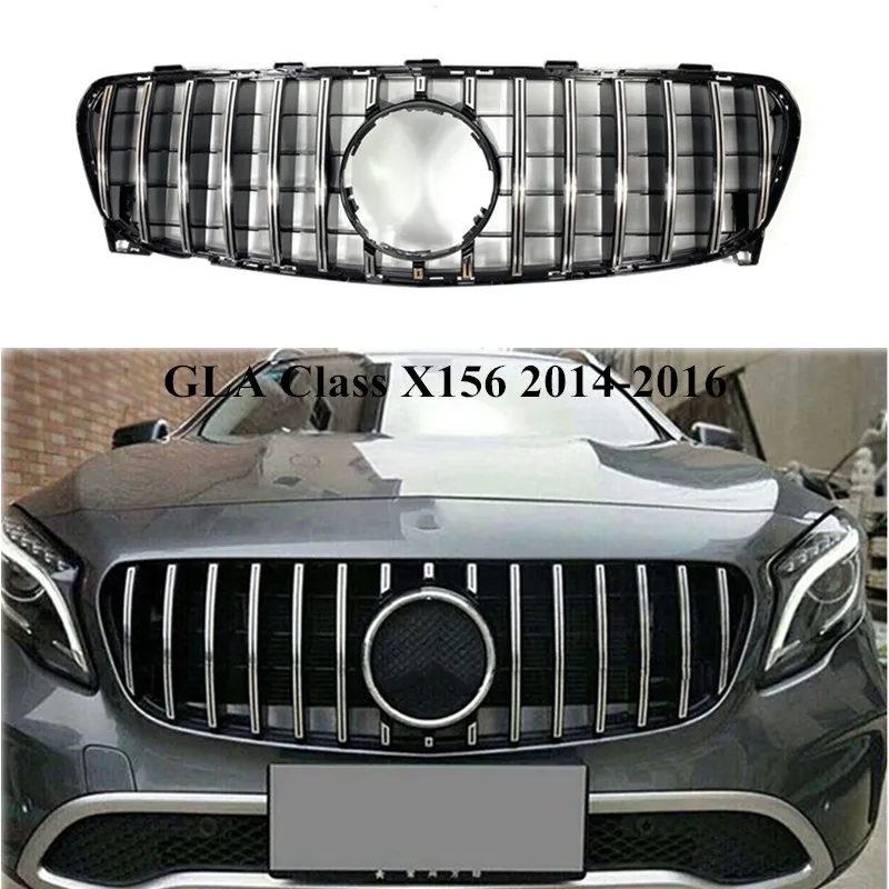 

ABS GT Style Kidney Mesh Grille For M-ercedes B-enz GLA Class X156 GLA200 GLA250 GLA45 2014 2015 2016 Black Car Grille Grille