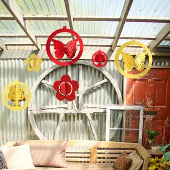 

Chinese Style Paper Lantern Simulation 3D Butterfly Tree Flower Hanging Ornament Festive Banner Christmas Decor Wedding Backdrop