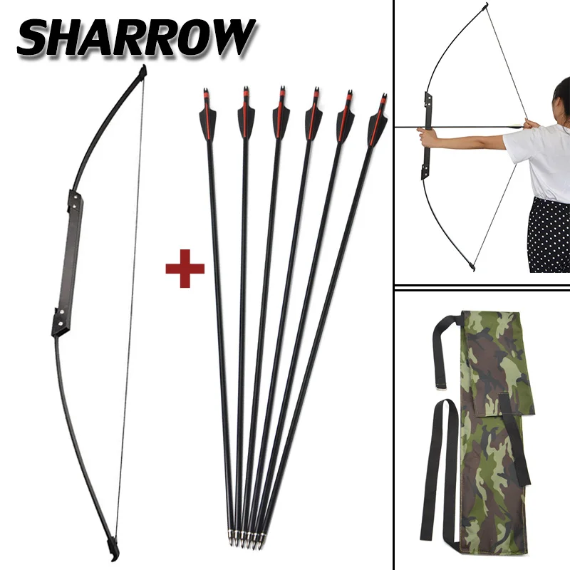 40lbs bow and arrow 35/40lbs стрельба из лука изогнутый лук прямо со стильным бантиком набор из стекловолокна стрелка подростков выстрел тренировочный лук Спорт на открытом воздухе Принадлежности для охоты - Цвет: 40lbs bow and arrow
