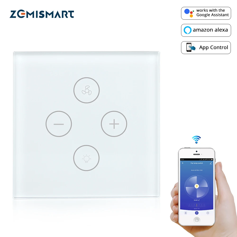 ЕС умный Wi-Fi переключатель для вентилятор светильник, совместимый с Alexa Google Home Smart Life App управления
