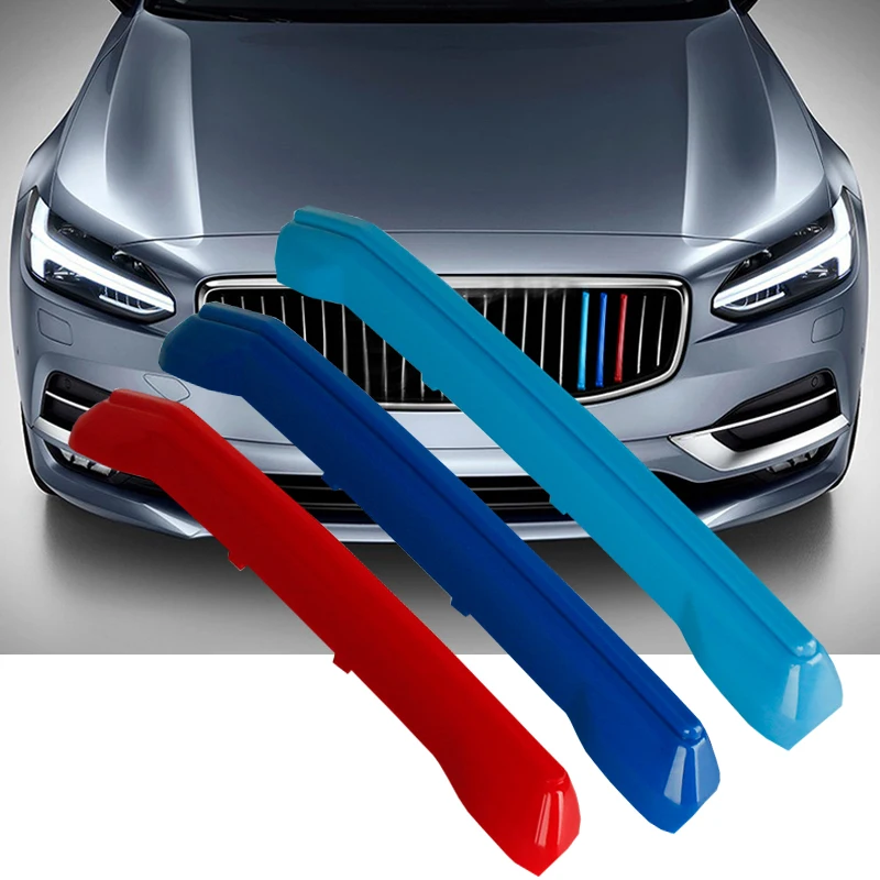 3 шт. ABS решетка отделка полосы автомобиля грили Стикеры для Volvo XC60 решетка отделка наклейки авто тюнинг Volvo аксессуары