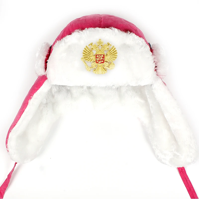 Men Russian national emblem Lei Feng Winter Hat Aviator Outdoor Ear Flaps Bomber Cap Russian Hats winter hat earflap hat