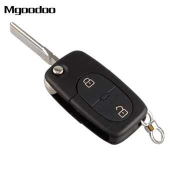 

Mgoodoo Flip Folding Remote Key Fob Case 2 Buttons Replacement Car Key Shell For Audi A2 A3 A4 A6 CR2032 Blank Blade Car Key