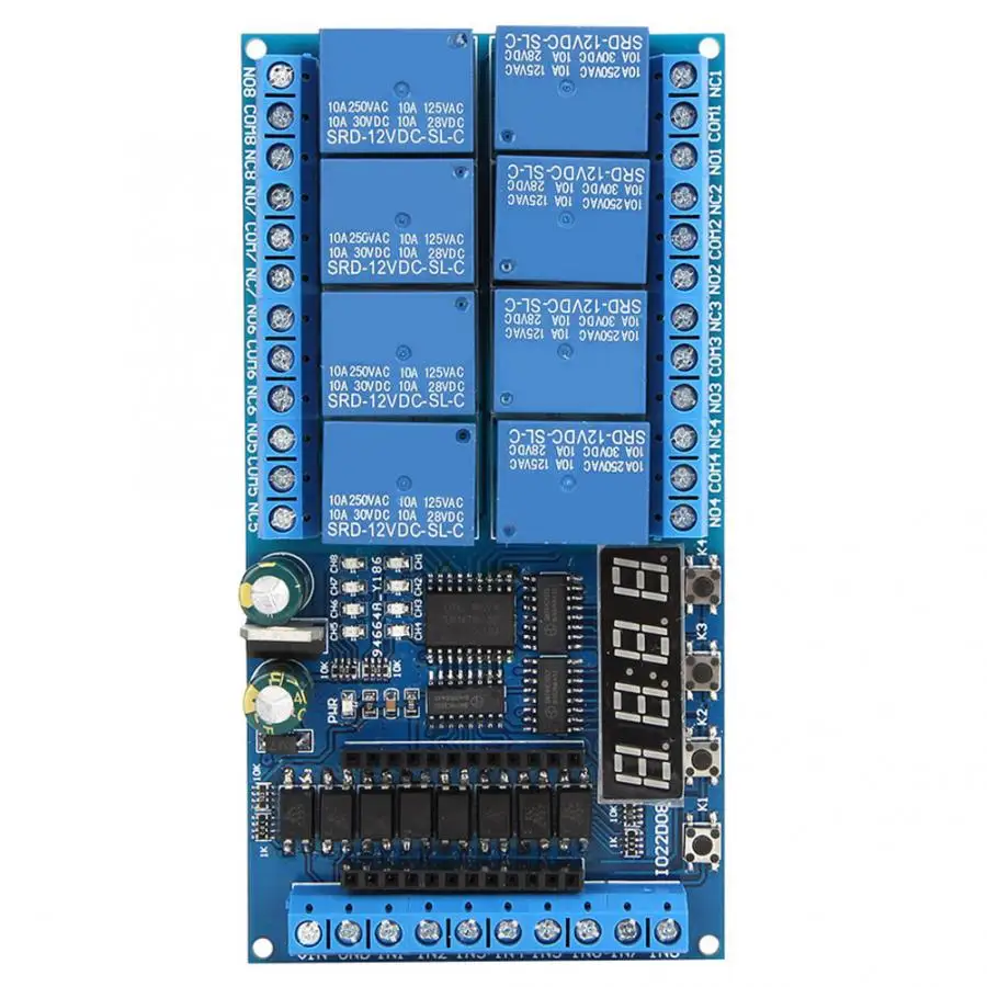 DC 12V 8 Channel Pro Mini PLC Релейный Щит Модуль светодиодный дисплей таймер задержки цикла переключатель доска для Arduino - Габаритные размеры: A