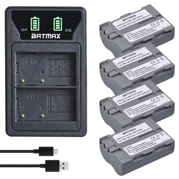 

Batmax EN-EL3E EN-EL3 EL3 EL3E Battery +New LED Dual Charger with Type C Port for Nikon D30 D50 D70 D70S D90 D80 D100 D200 D300