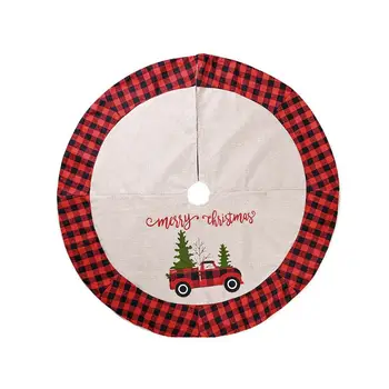 

1pc 120cm Christmas Tree Skirt Car Cloth Carpet Christmas Home Car Floor Mat Decoration Skirt Decor New Christmas Year Grid L1Q6