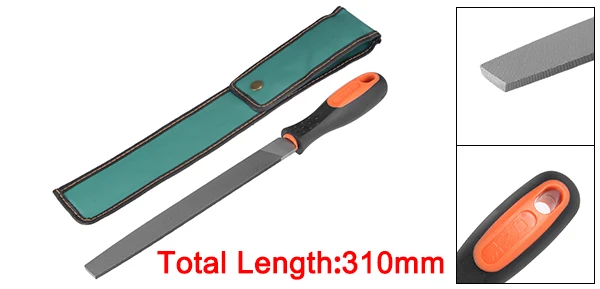 Flat-mill 8inch uxcell Uxcell 6/8/10/12-inch Grade High Carbon Hardened Steel Flat/Half-round/Round File with Rubber Hand Grip Handle - Цвет: Flat-mill 8inch