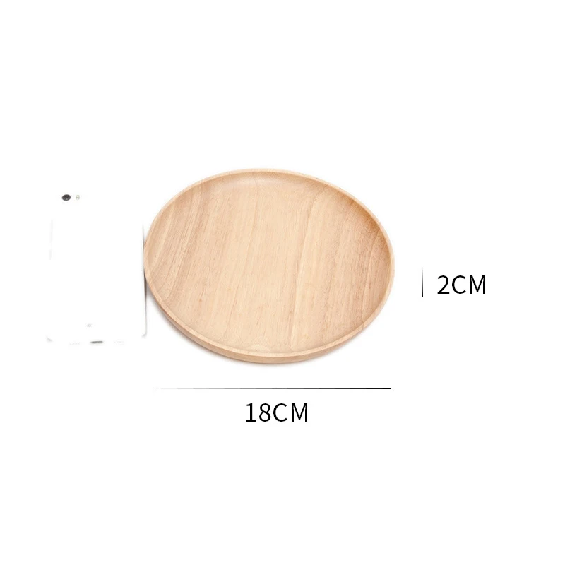 Rubber Wood Round Japanese Dinner Plate Rectangle Serving Tray Beef Steak Fruit Snack Tray Restaurant Food Cutlery Storage Plate - Цвет: 4