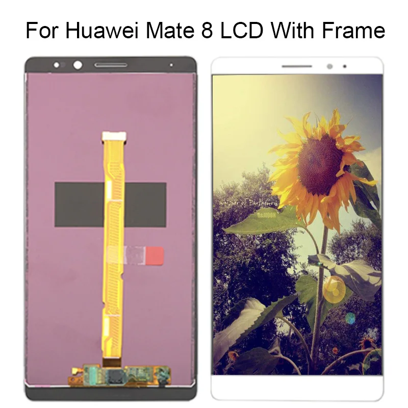 100% протестированный белый/черный ЖК-дисплей для HUAWEI Mate 8 сенсорный экран с рамкой