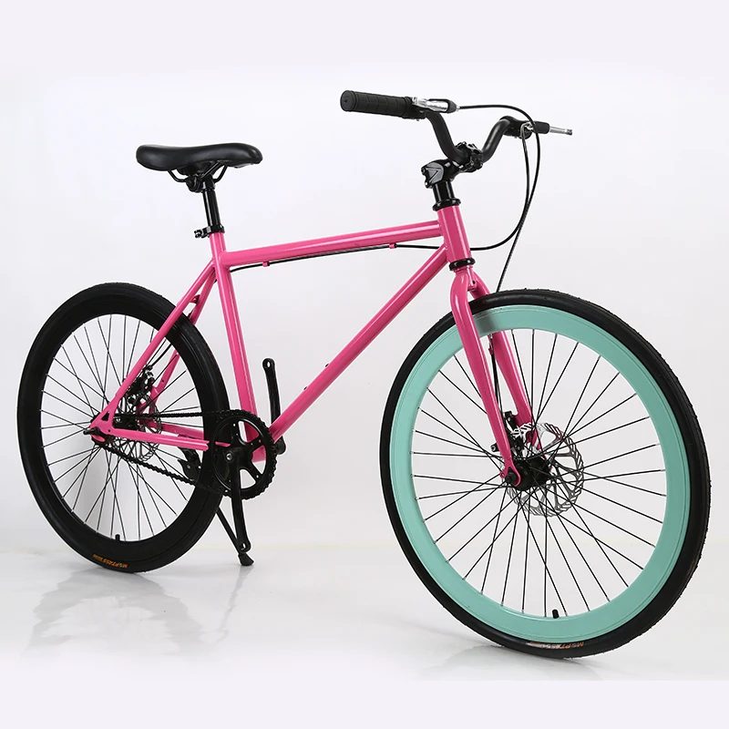 Bianchi powder Велосипед 26 дюймов флуоресцентный с фиксированной передачей дорожный велосипед двойной дисковый тормоз студенческий велосипед для мужчин и женщин взрослые модели - Цвет: Bianchi powder
