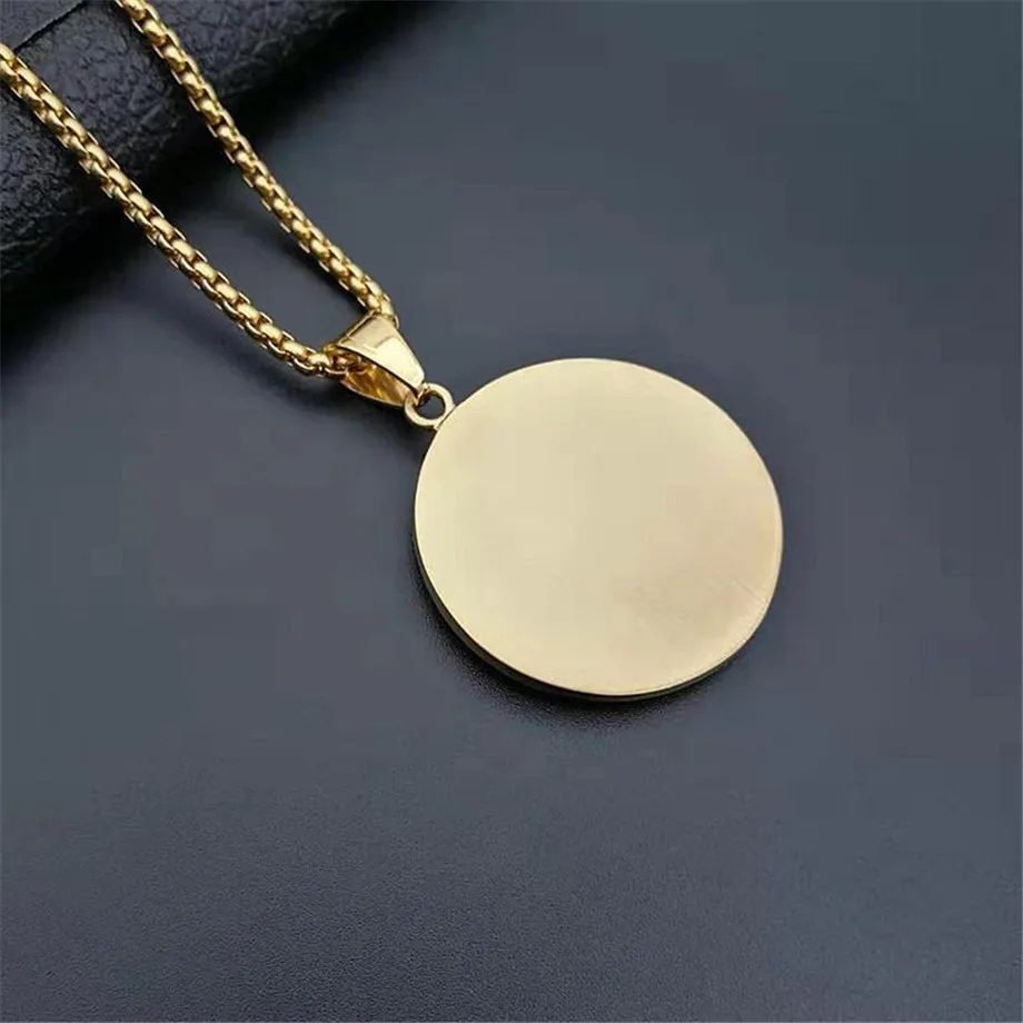 Мусульманский полумесяц и звезда кулон из нержавеющей стали Iced Out круглое ожерелье хип-хоп для женщин и мужчин исламские ювелирные изделия Прямая поставка