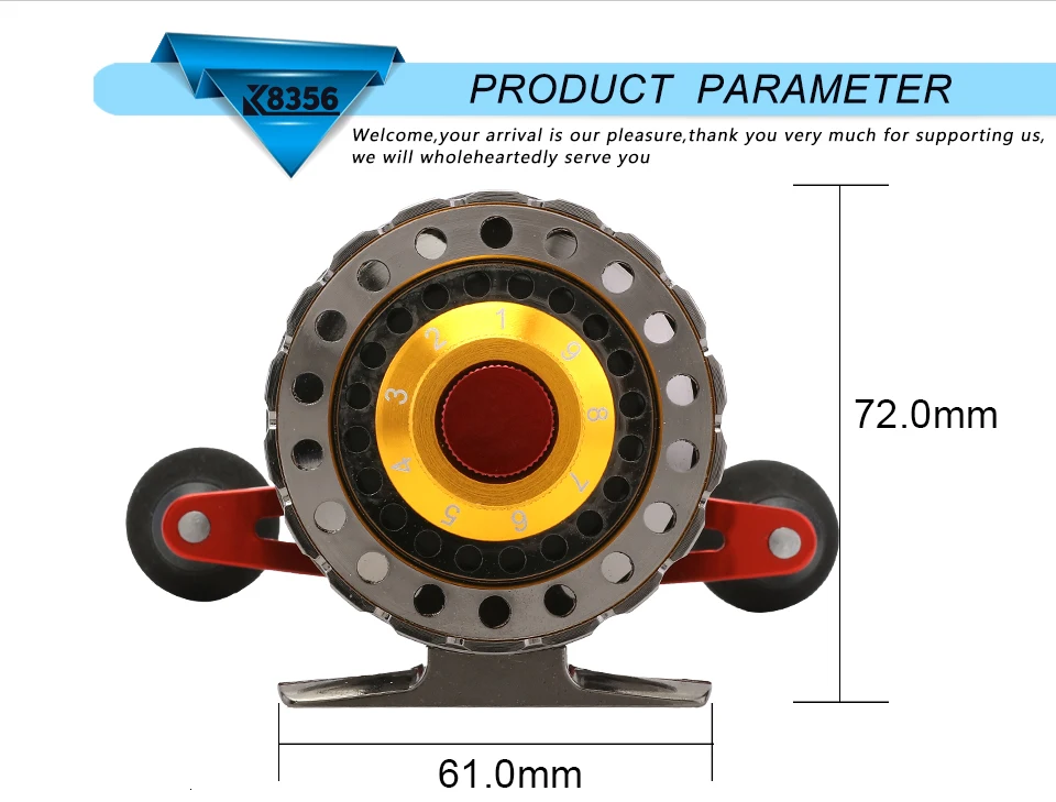 K8356 Metal Fishing Rafts Fly Fishing Reel 6+1BB 2.61 Red Left Right Hand Bait Casting FreshSaltwater Magnet Brake Front Reel (8)